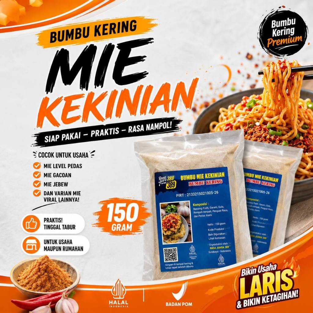 Bumbu Kering Untuk Usaha Makanan Yang Viral Kaya Mie Gacoan Jebew Kobong