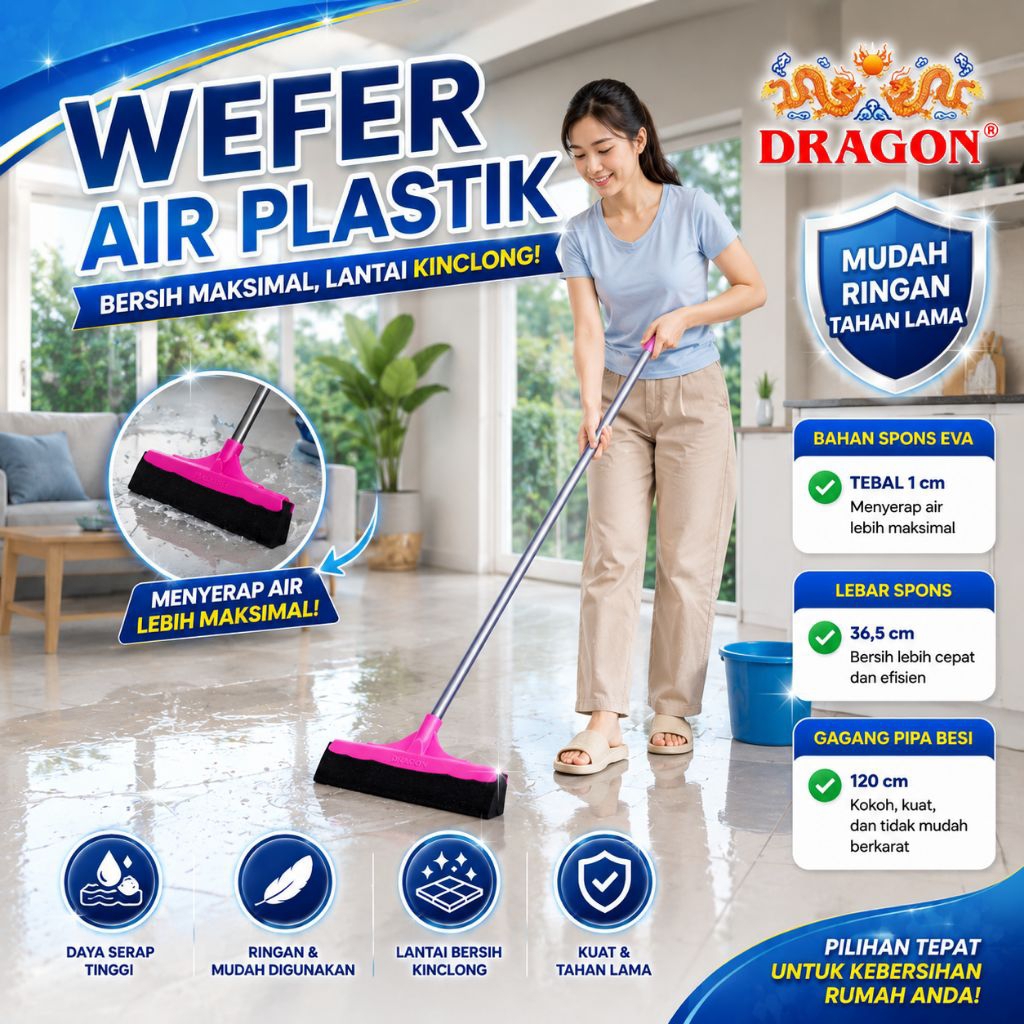 Wiper Lantai Karet Slaber Dragon Wifer Air Karet Pembersih Lantai
