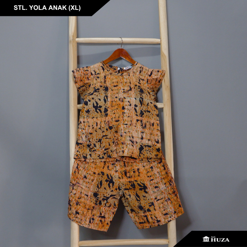 Batik Huza Kids Setelan Celana Pendek Stl Yola Anak (XL)