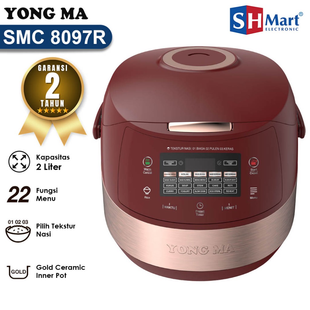 Yong Ma Magic Com Digital 2L Rice Cooker Penanak Nasi SMC 8097R MEDAN