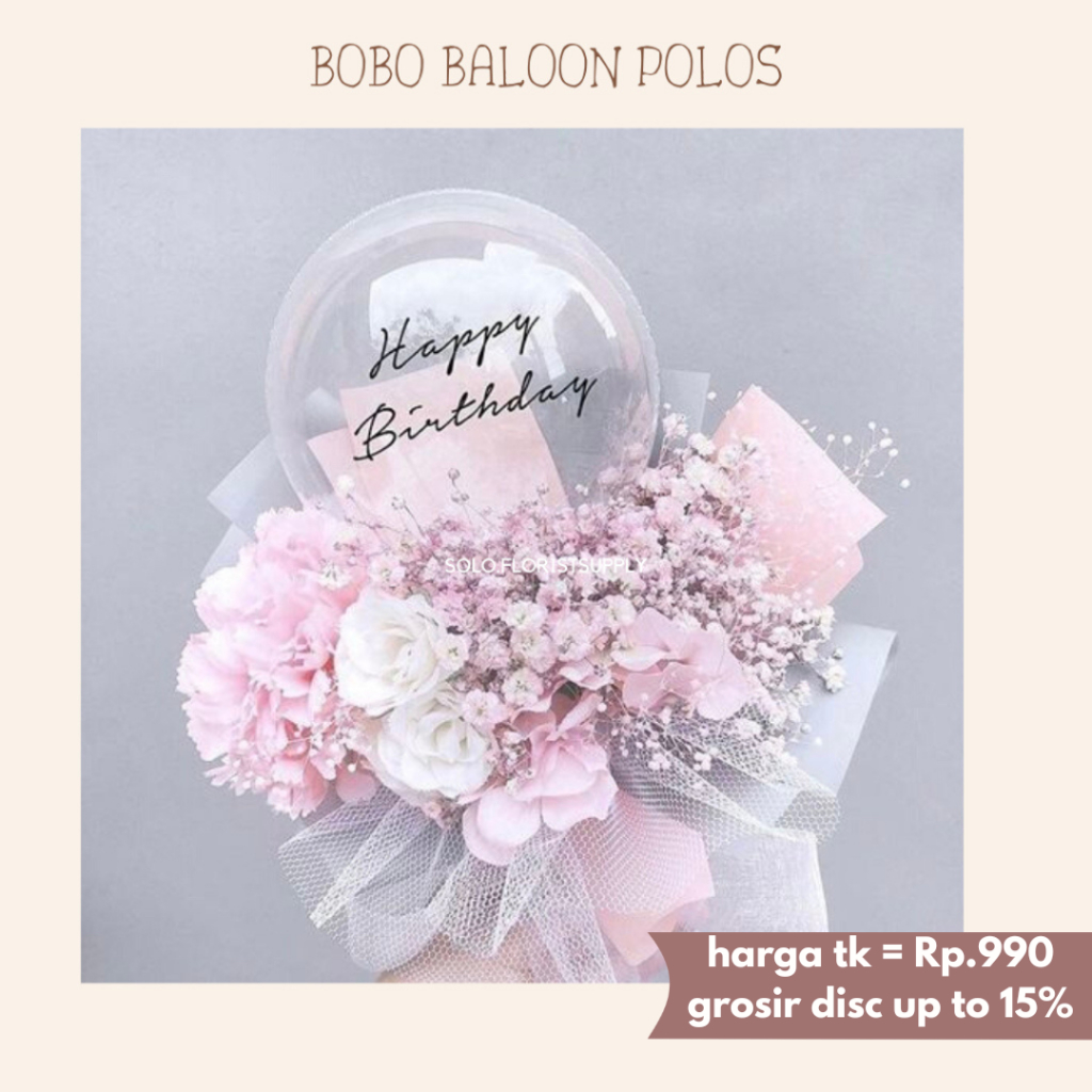 BOBO BALON PVC 5/10/12/18/20/22/24/36 INCH (BALON SAJA) POLOS TRANSPARAN BALON LED BALON LAMPU TUMBL
