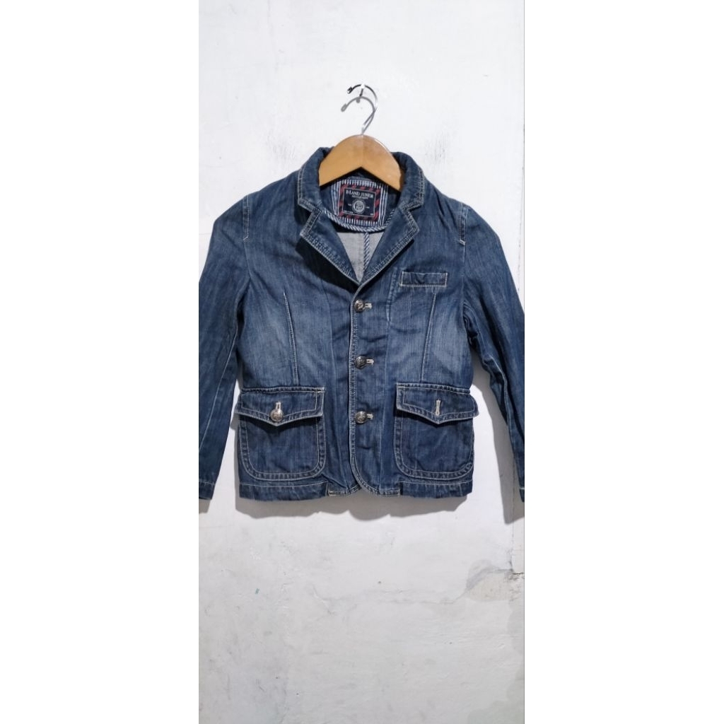 Jaket Jeans Denim E land Junior Size 130 Cakep