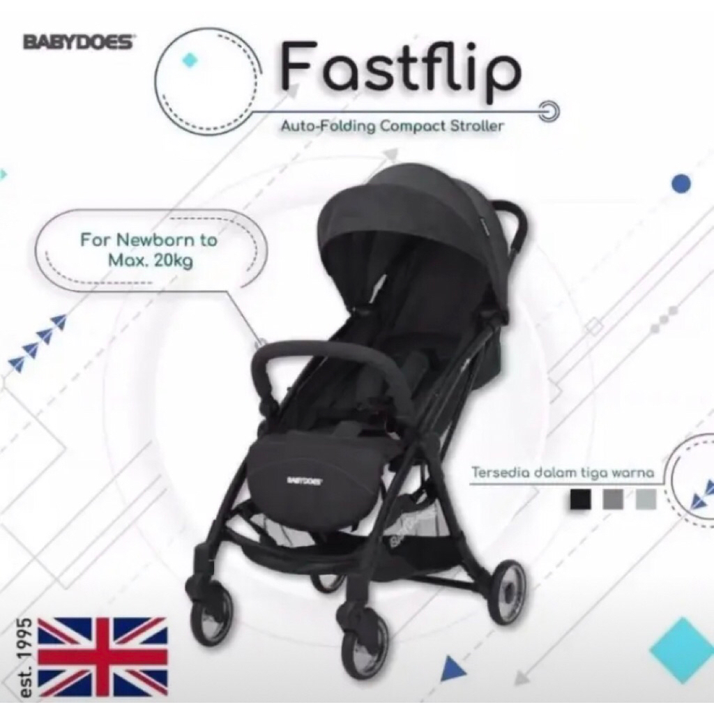 Stroller Fastflip Babydoes lipat otomatis