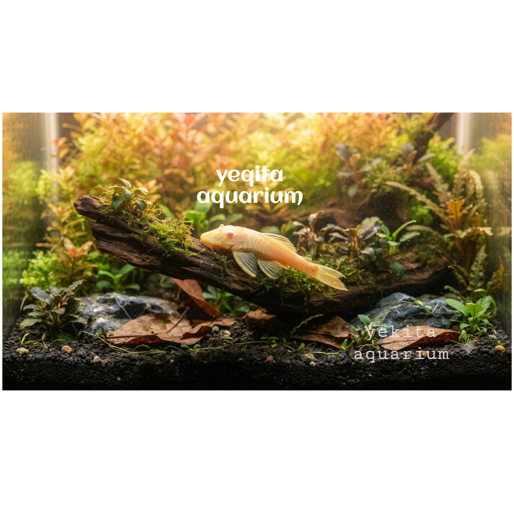 IKAN HIAS AQUARIUM HIASAN SAPU SAPU COKLAT ALBINO PEMBERSIH KACA AQUARIUM AQUASCAPE KOLAM