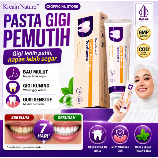 KREAIN NATURE PASTA GIGI HERBAL MELINDUNGI GIGI BERLUBANG AMAN DIGUNAKAN