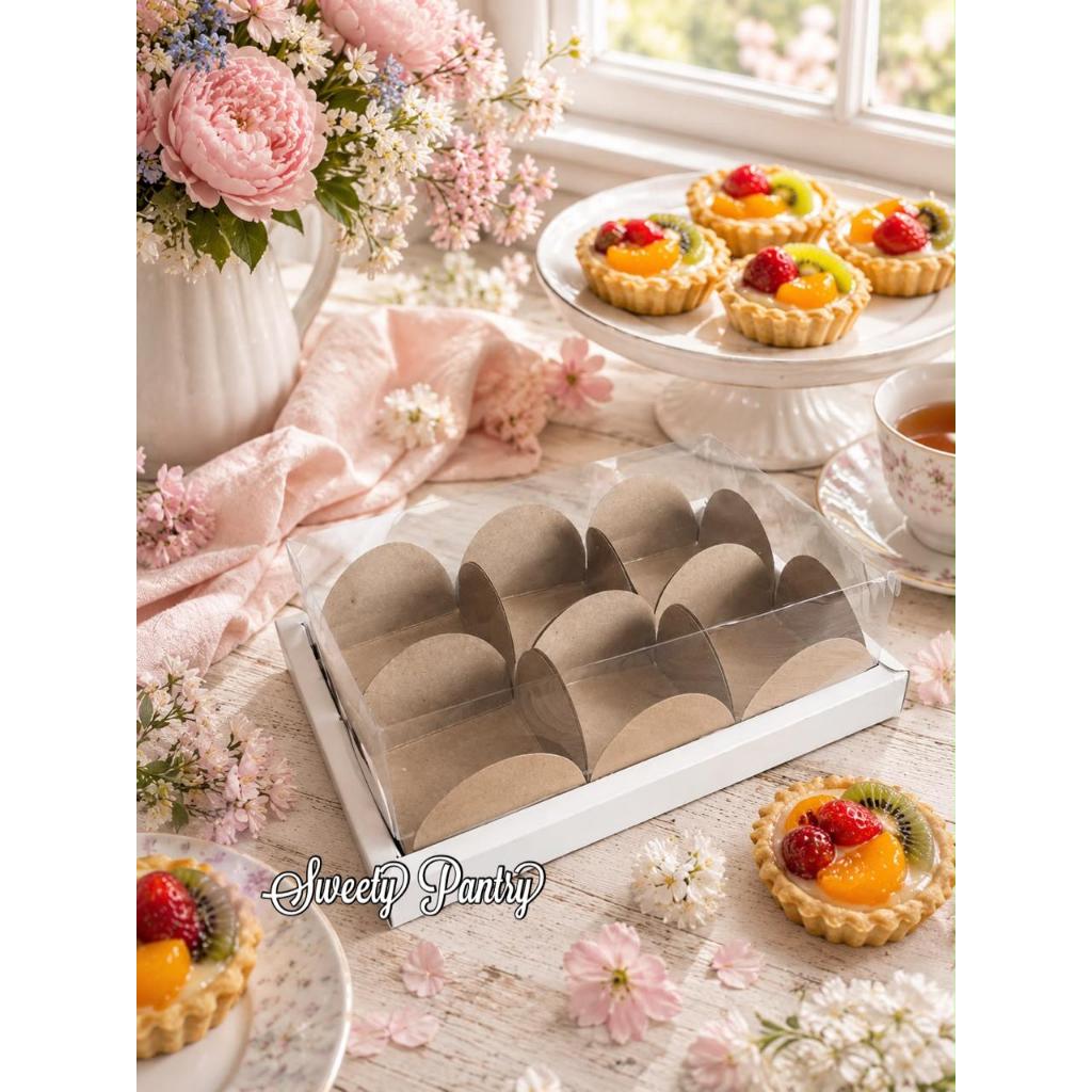 5PCS - WB PIE6 WHITE - dus cake box packaging Kotak hampers Pie buah isi 6 B - BROWN