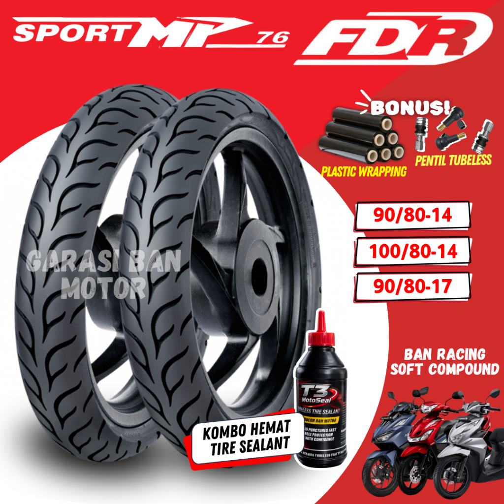 (STOCK READY COD) BAN FDR SPORT MP76 / BAN FDR SOFT COMPOUND MP76 ( 90/80-14 / 100/80-14 / 90/80-17 