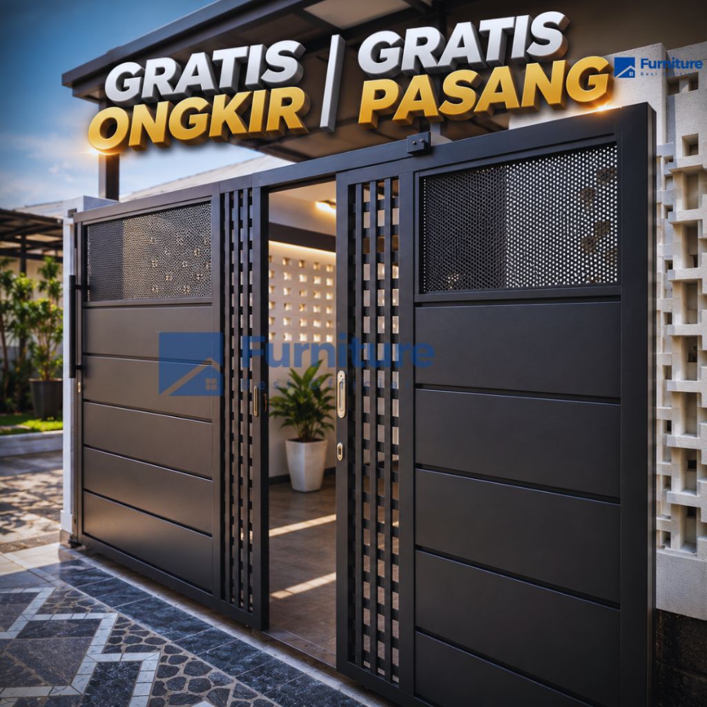 pagar rumah minimalis modern besi / pagar besi minimalis / gerbang rumah minimalis modern