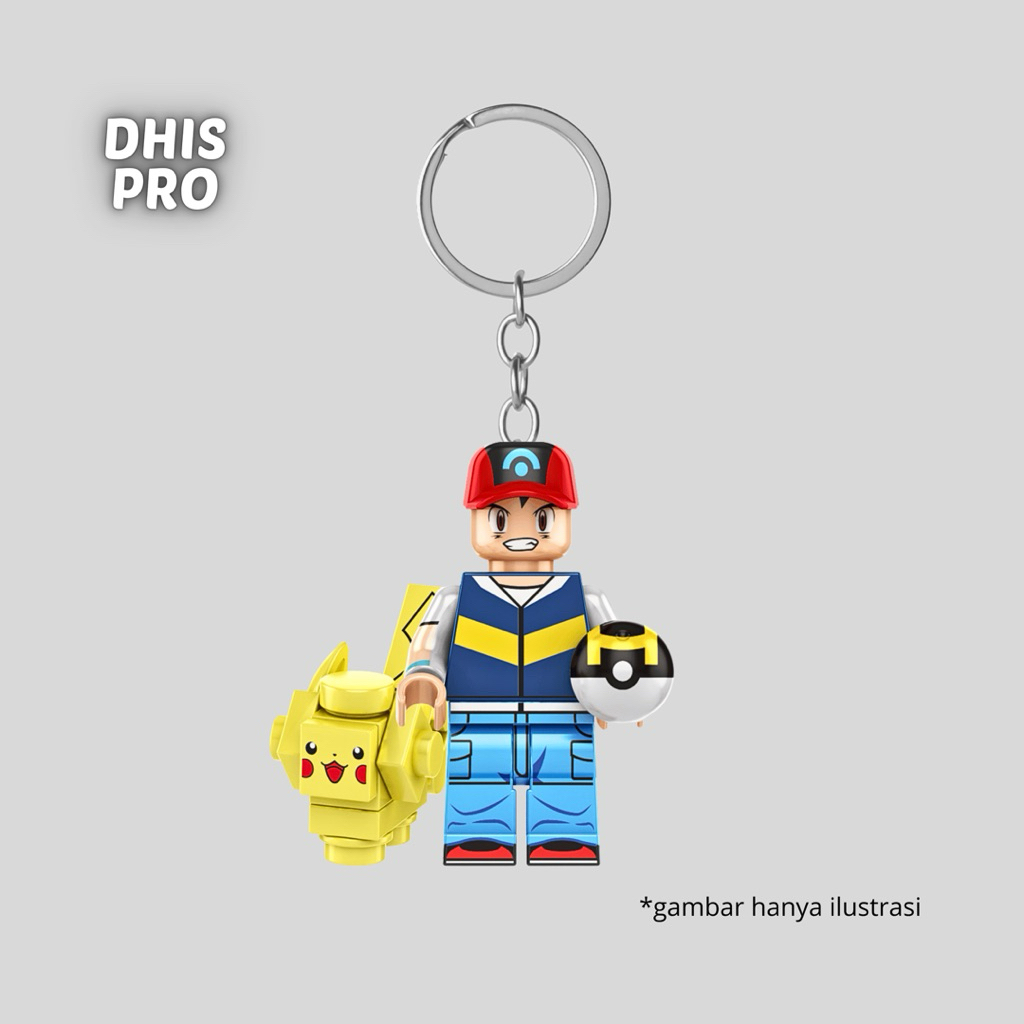 Dhis Project Gantungan Kunci Figure Ash Ketchum Pikachu Pokemon