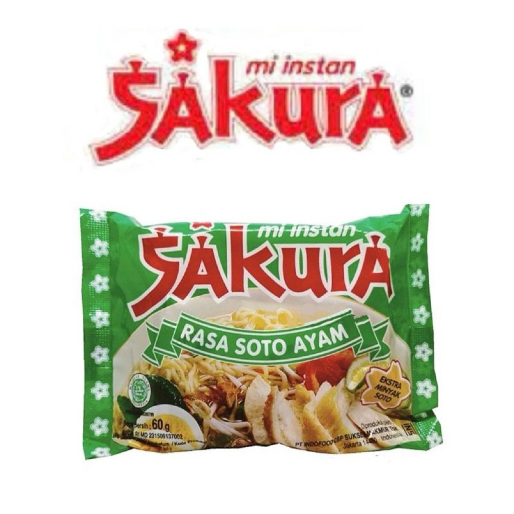 Sakura mie instan rasa soto ayam 60 gr