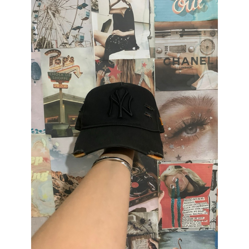 topi newera damage ripped second original