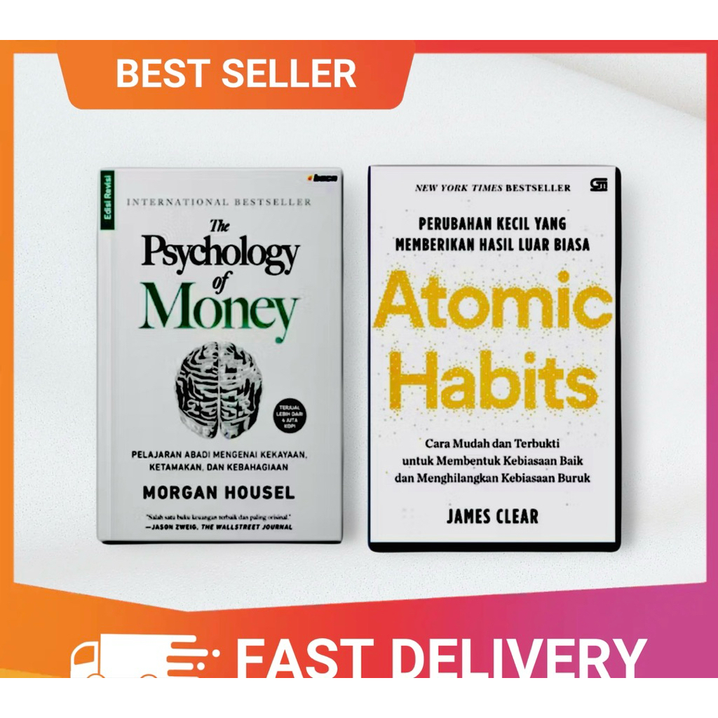 Buku Budling, paket Atomic Habits + The Pschology Money Edisi - Bahasa indonesia