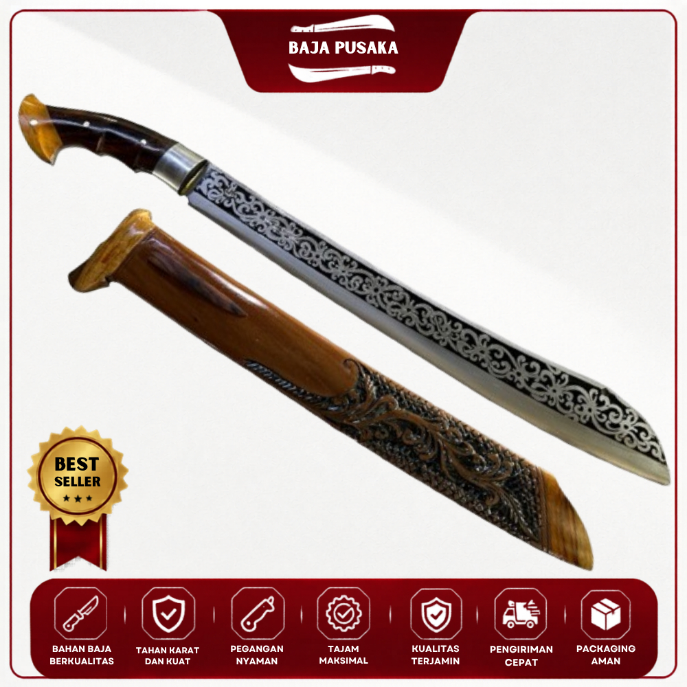 Pisau Golok Kebun Cibatu Baja Per Fulltang Duralium Alat Berkebun Tebas Bambu Potong Kayu | Kode 2
