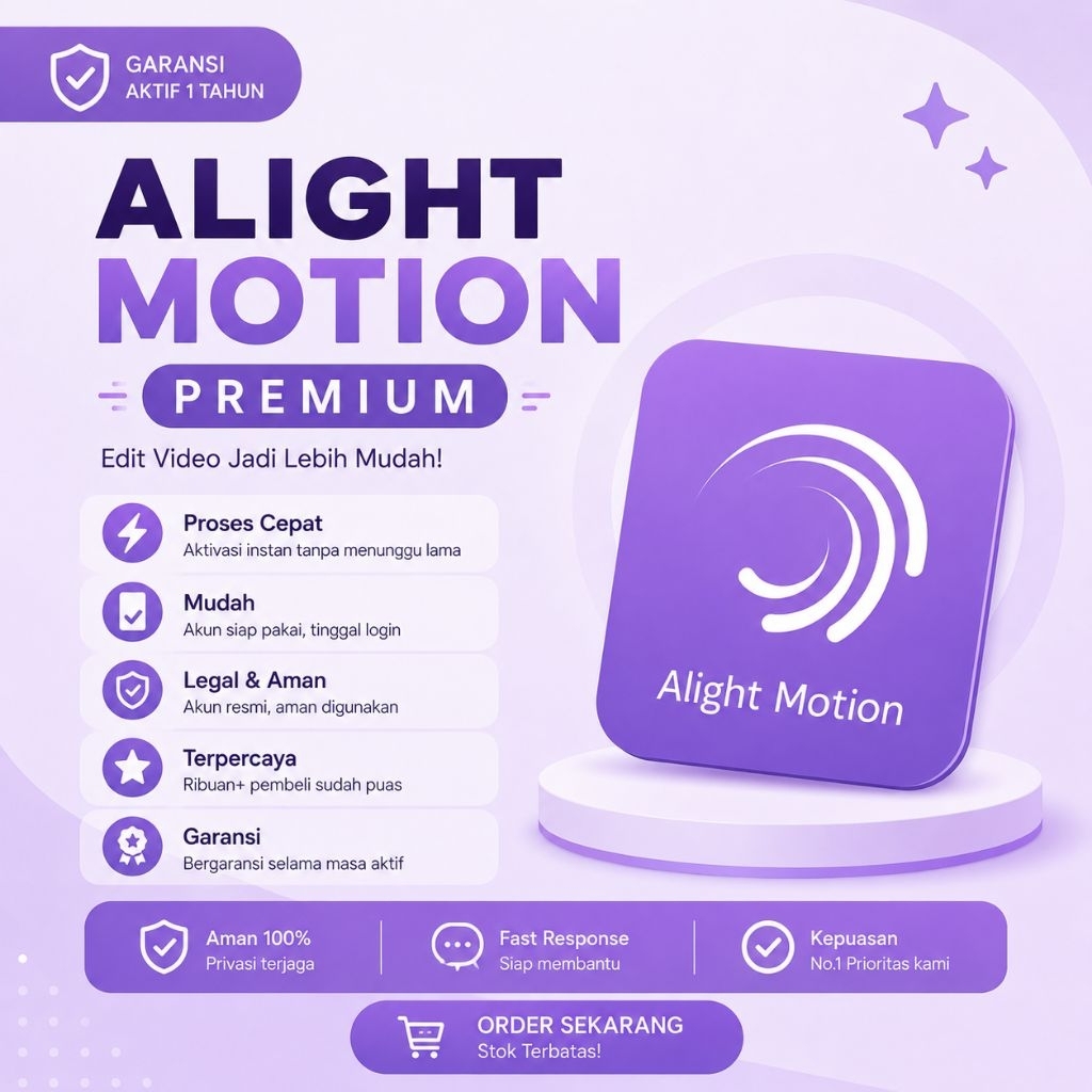 Alight motion premium 1 tahun,legal,garansi resmi