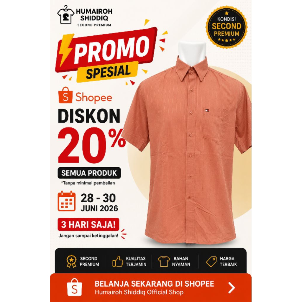 (Tommy Hilfiger) Kemeja Second Premium Murah Berkualitas