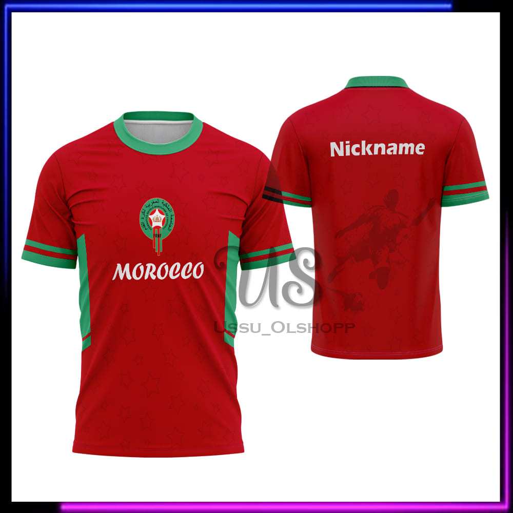 Jersey Maroko - Baju Bola Morocco 2026 Home - Jersey Suporter Maroko Morocco Custom Nama