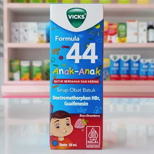 VICKS FORMULA 44 ANAK BATUK DAHAKA & KERING 54 ML STRAWBERY