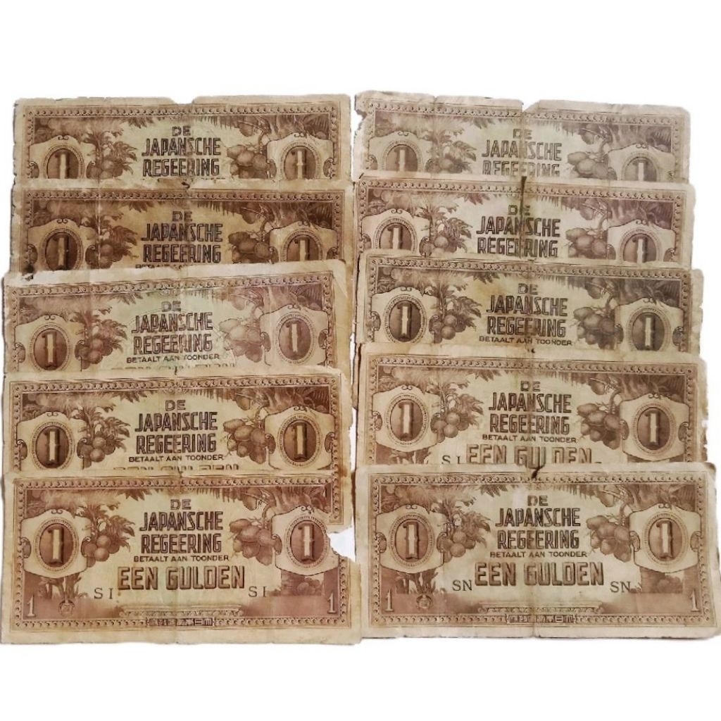 UANG 1 EEN GULDEN DJR PAKET 10 LEMBAR