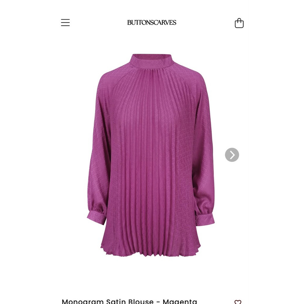 Buttonscraves Monogram Satin Blouse Magenta