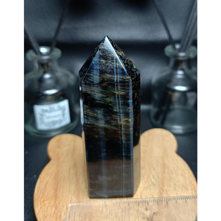 Natural Tower Blue Tiger Eye Pointer (3) Asli Batu Alam