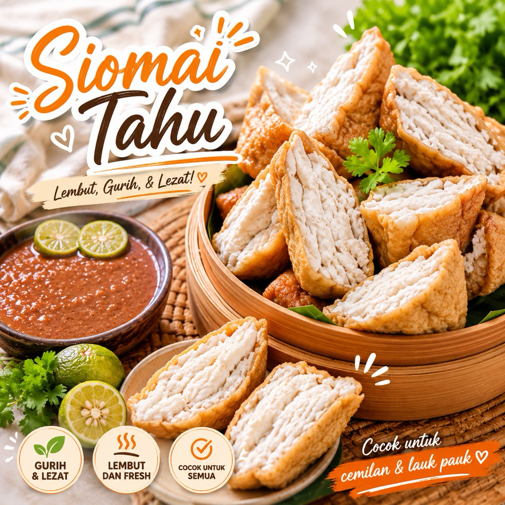 SIOMAY TAHU IKAN TUNA | SOMAY IKAN SIOMAI IKAN SOMAY TAHU Isi 10pcs 500gr VACUM GRATIS BUMBU KACANG 