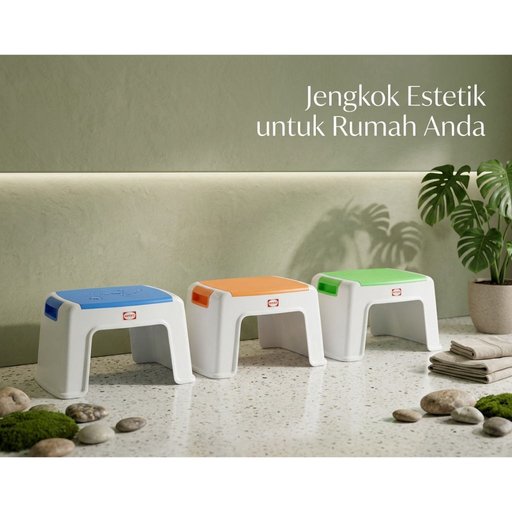 SHINPO JENGKOK TINGGI DINGKLIK PLASTIK AMADO 190 TINGGI 25CM MURAH PUTIH ORANGE BIRU HIJAU