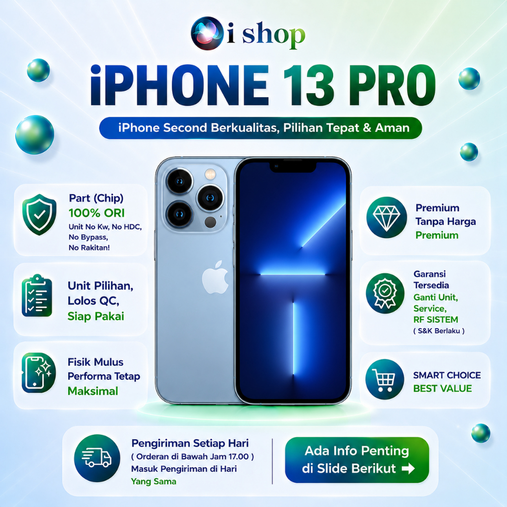 iPhone 13 Pro 128GB,256GB Second Ori Apple Ex Inter Kondisi Fisik Mulus & Normal, ALL SIM , Bekas Te