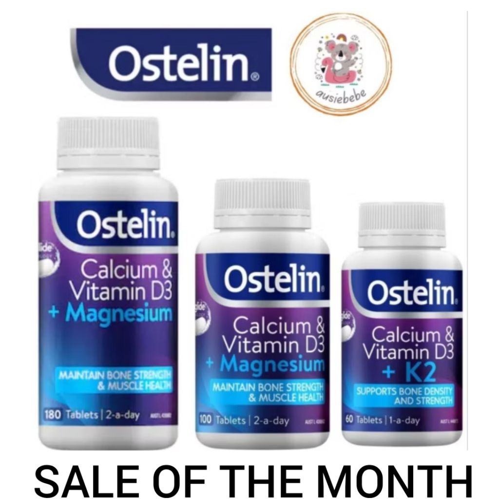 Ostelin Calcium & Vitamin D3 + Magnesium Tablets 100 & 180 Pack / Calcium & Vitamin D3 + K2 60 table