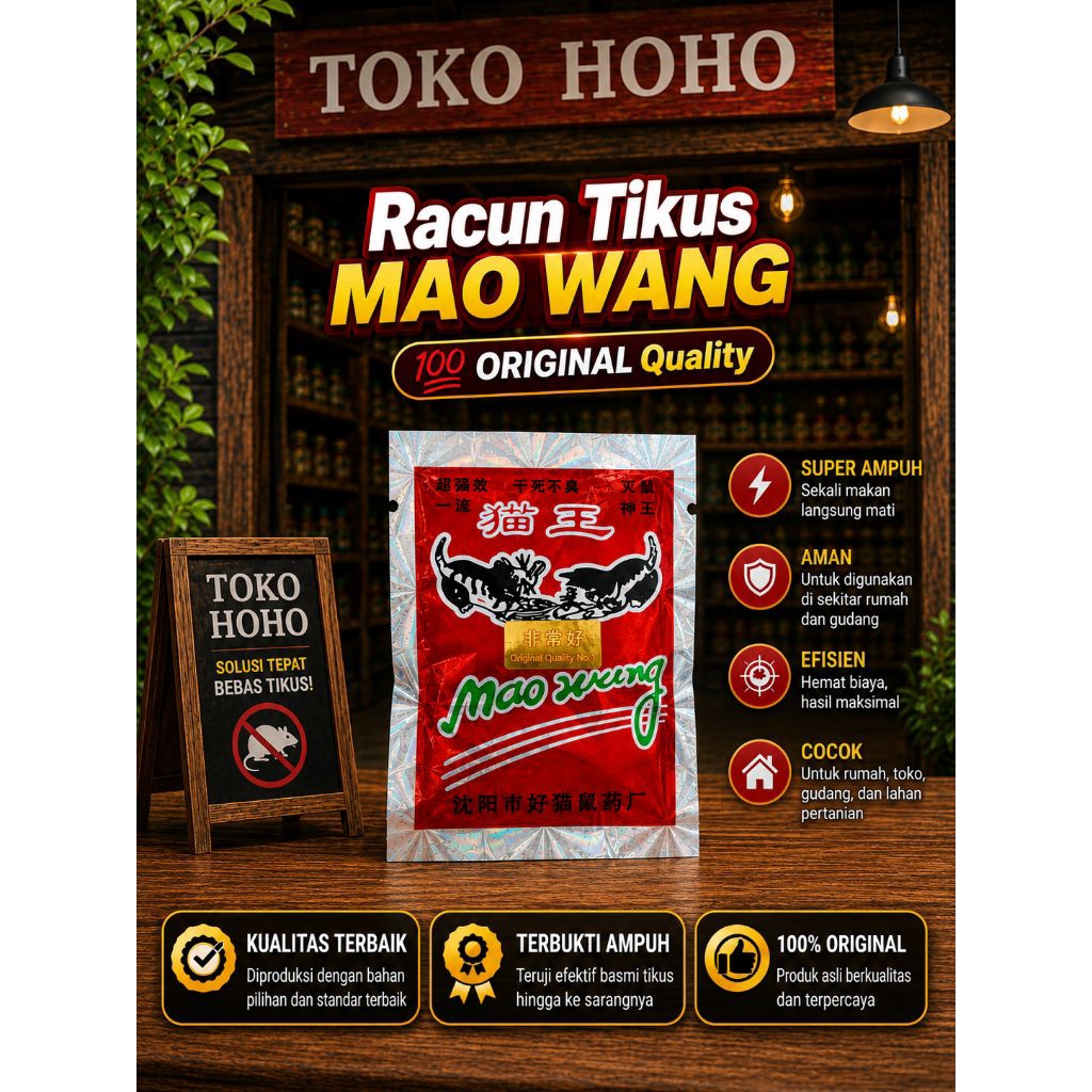Racun Tikus MAOWANG Beras Ampuh Original Stiker Emas