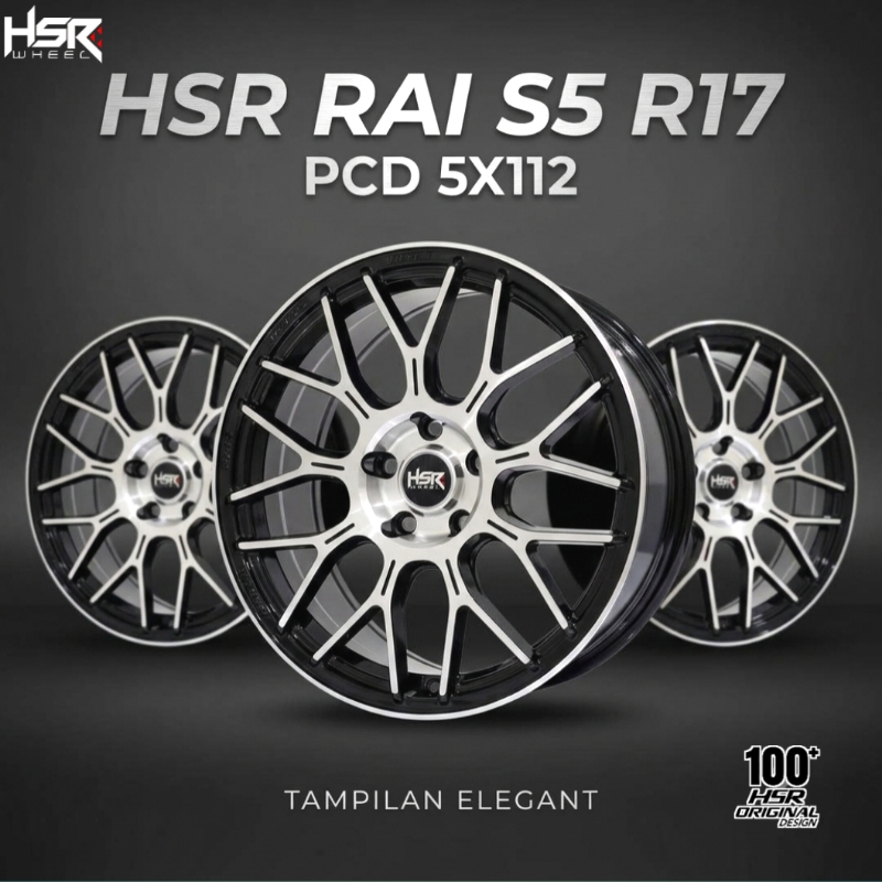 Velg Ring 17 PCD 5X112 Buat Mercy, Audi, VW - HSR Rai S5 R17 Hole 5X112 ET35