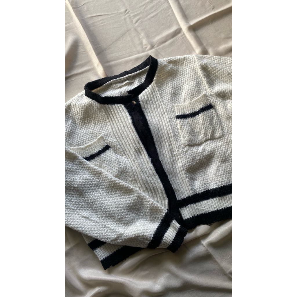 Chanel-Style Monochrome Cardigan