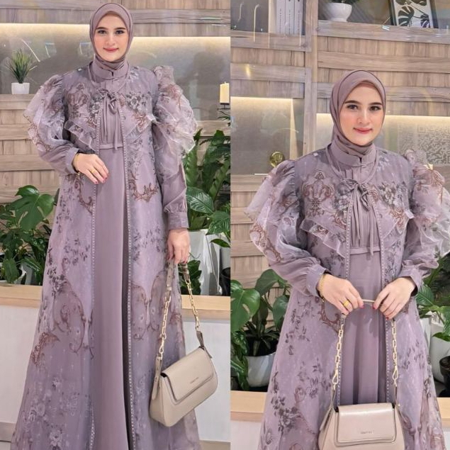 Gamis Organza marbela_Gamis pesta Modern_Dress terbaru