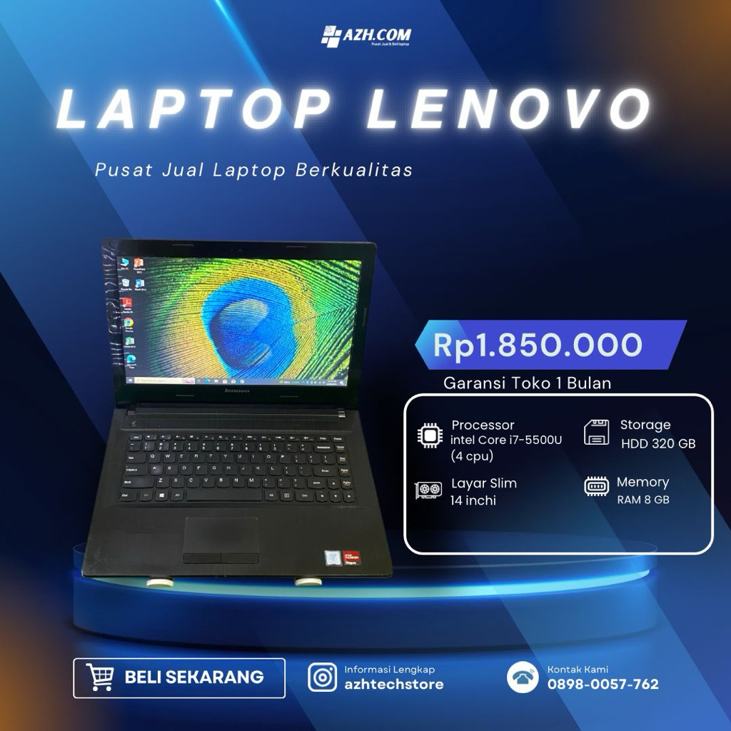 ThinkPad Core i7 VGA Nvidia Ram 8 GB Laptop Normal Siap Pakai