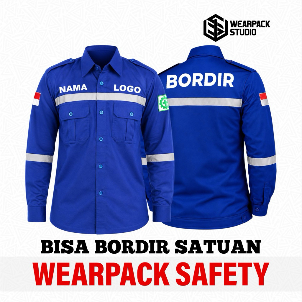 Baju Kerja Wearpack K3 Safety gratis bordir nama Kemeja Engineering Atasan Werpak Bengkel Las Murah 