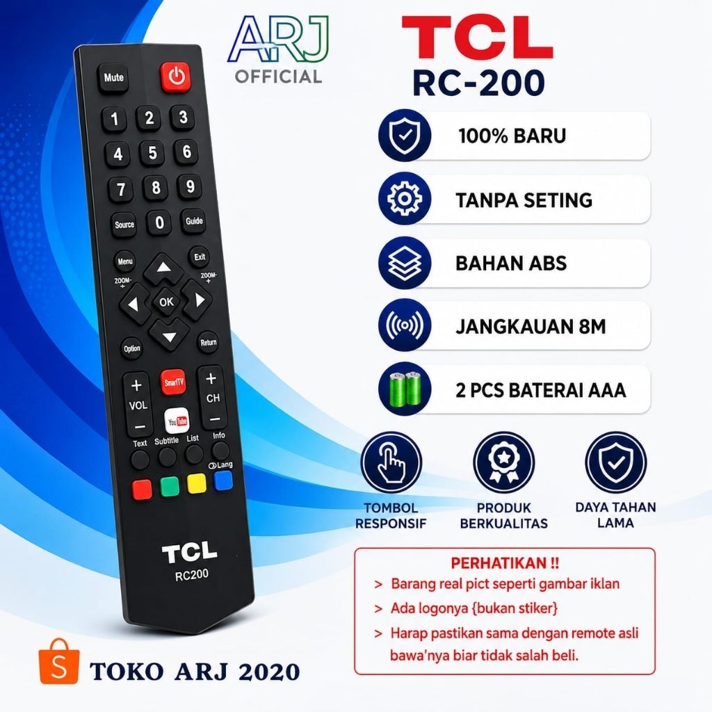REMOT TV LED TCL smart tv android tv tcl
