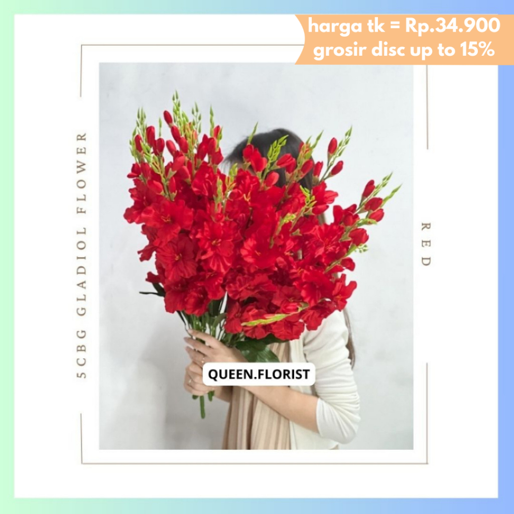 [TERLENGKAP] 5 CBG BUNGA GLADIOL FLOWER Artificial 65 cm/ Bunga Palsu/ Bunga Plastik/ Bunga Kain/ Bu