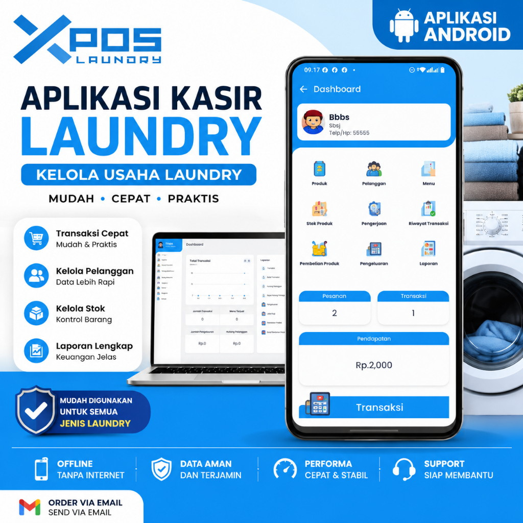 Aplikasi Kasir Laundry Android POS Laundry Offline Manajemen Usaha Laundry Lengkap