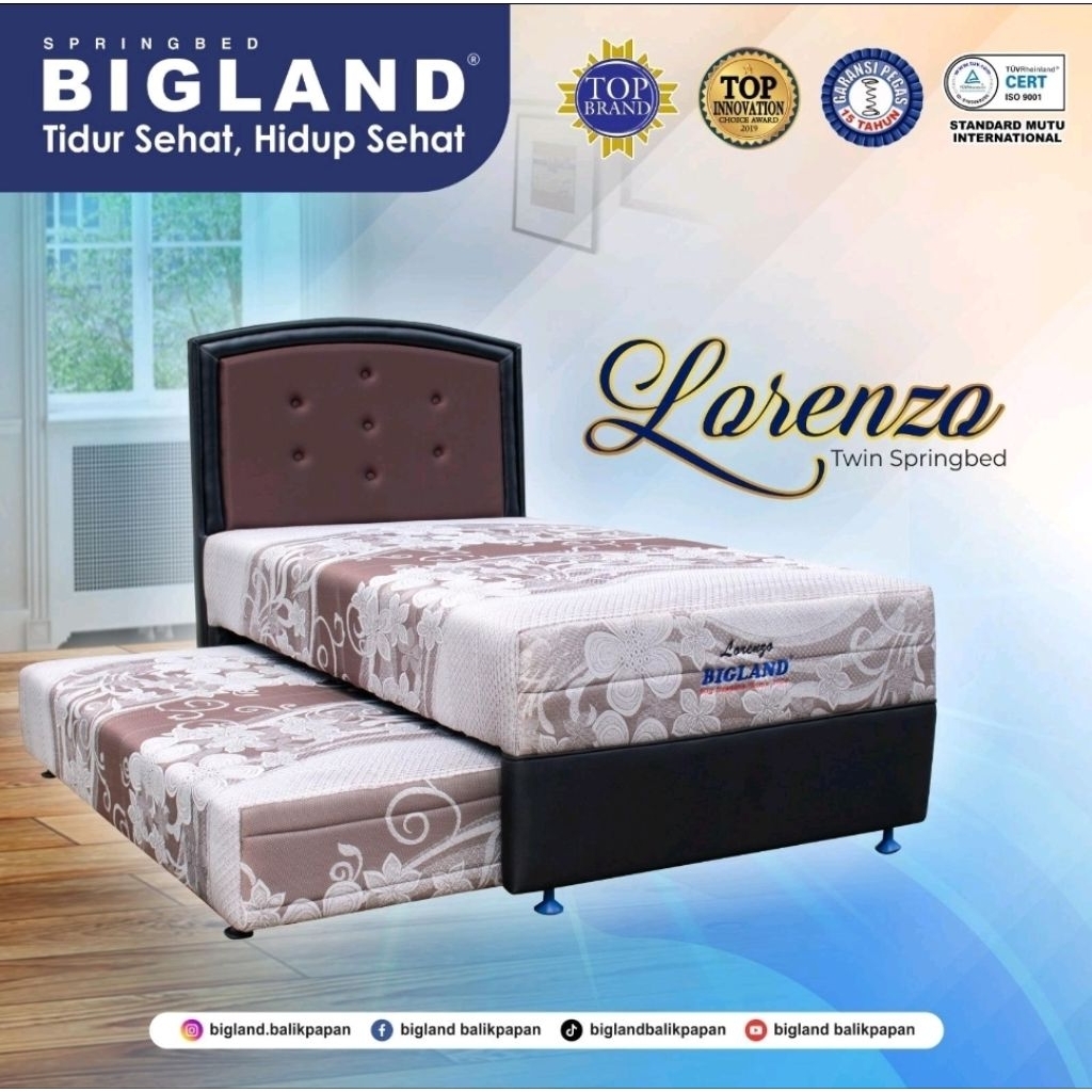BIGLAND SPRINGBED TWIN LORENZO KASUR SORONG 120X200