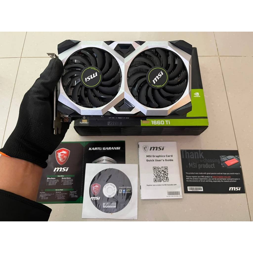 GPU VGA MSI GTX 1660 Ti Ventus XS OC 6GB GDDR6 Second Bekas Mulus Normal