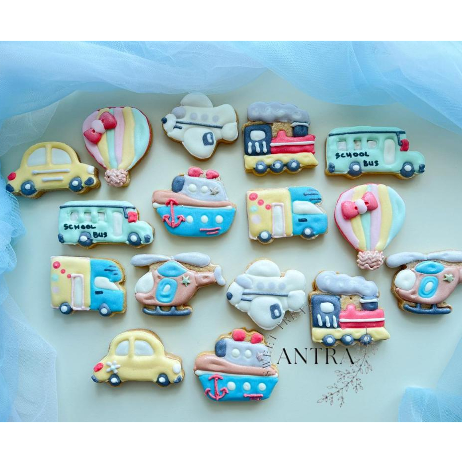 Cookies TRANSPORT - Icing Sugar Character / Kukis Hias Karakter