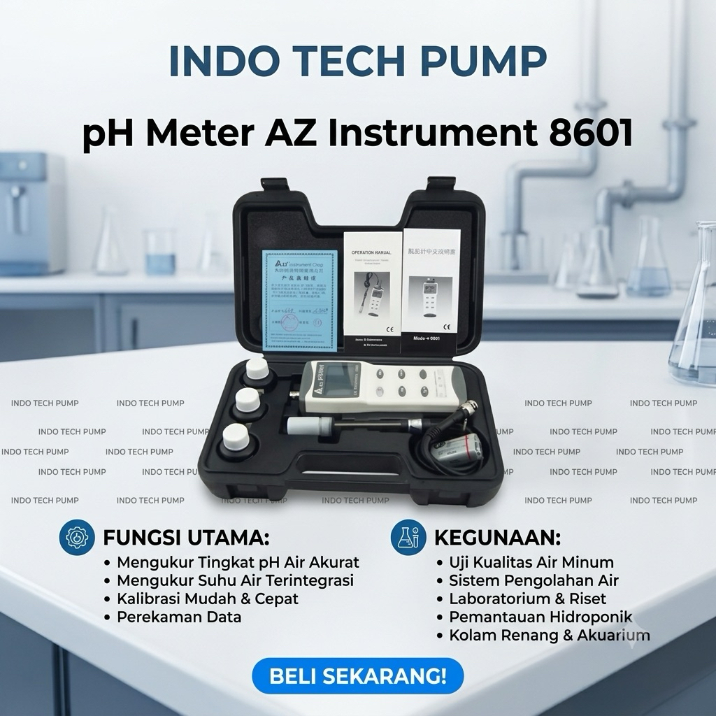pH Meter AZ Instrument 8601 Original Water Quality Tester Alat Ukur pH Air AZ8601 Kompleks Alat Labo
