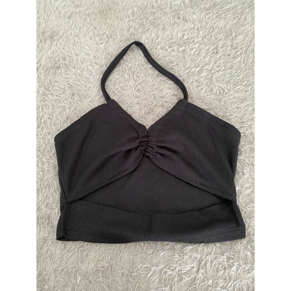 Tanktop Halter Bra Tanktop Wanita Knit Bra Crop Tank Top