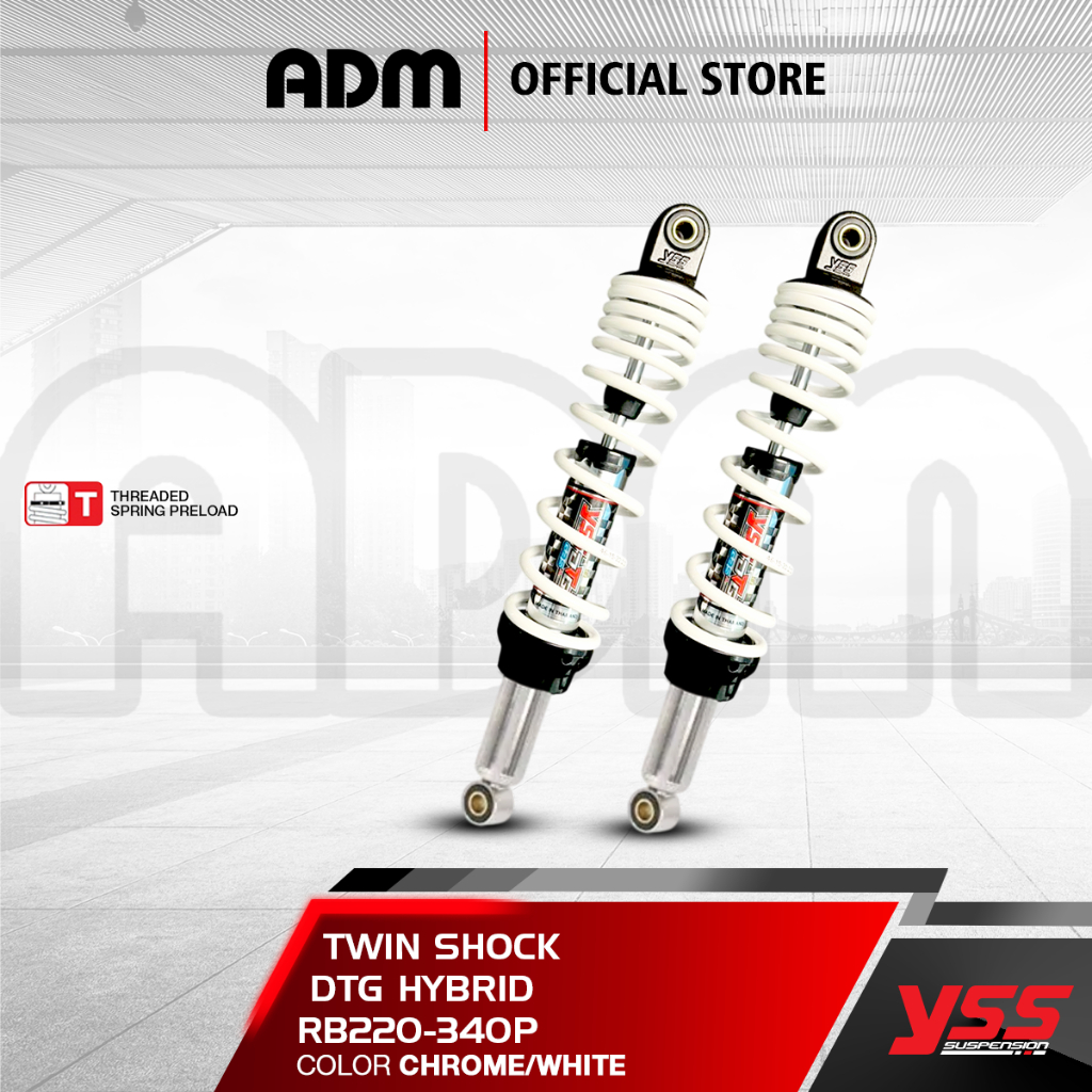YSS Twin Shock DTG Hybrid - 340MM, 320MM, 280MM Black/White
