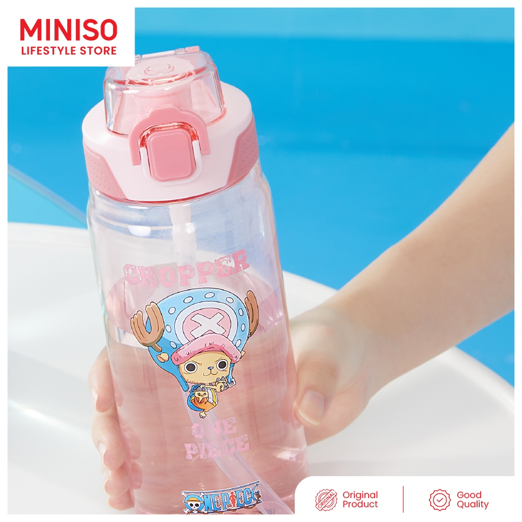 MINISO Lifestyle One Piece Chopper Tritan Bottle 780ml Botol Minum Sedotan Handle