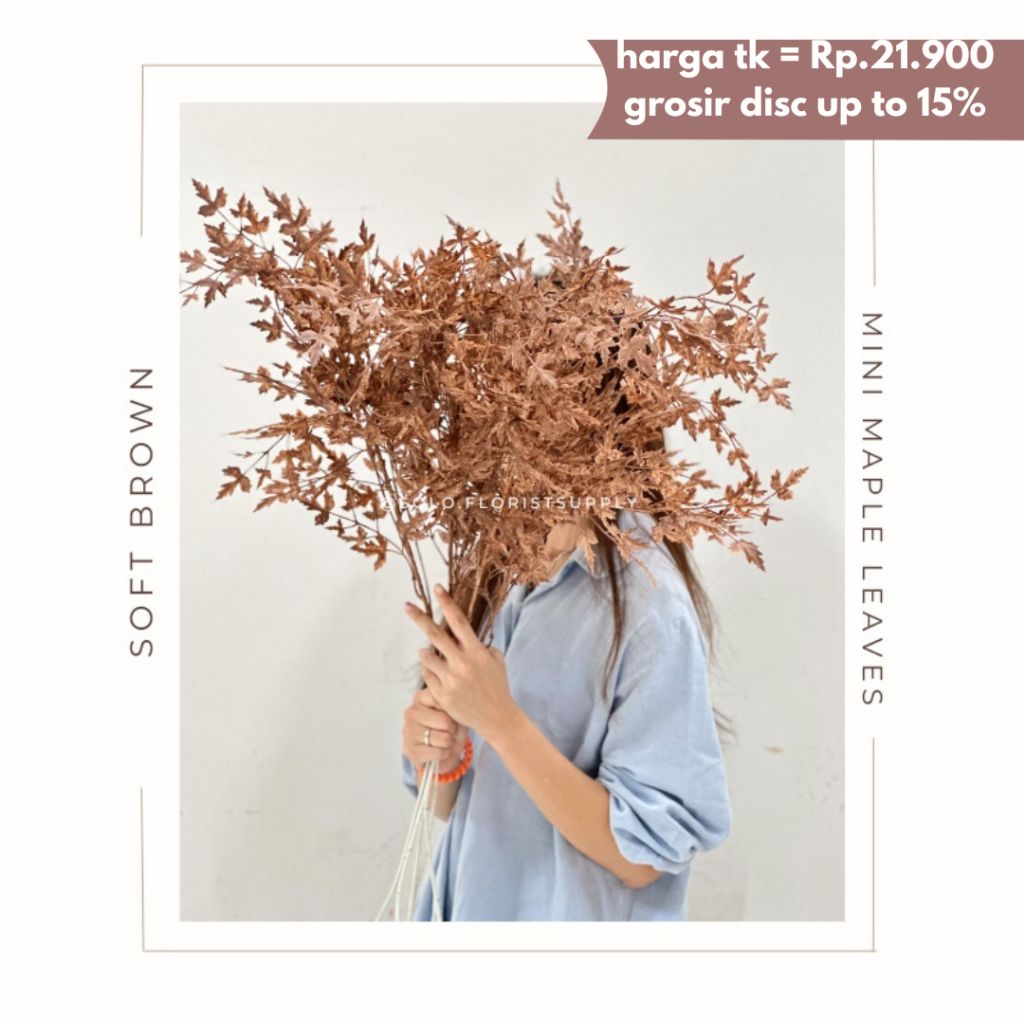 MINI MAPLE LEAVES ARTIFICIAL DAUN PASTEL DAUN PALSU DAUN SILK DAUN PLASTIC Daun Bambu Artificial -