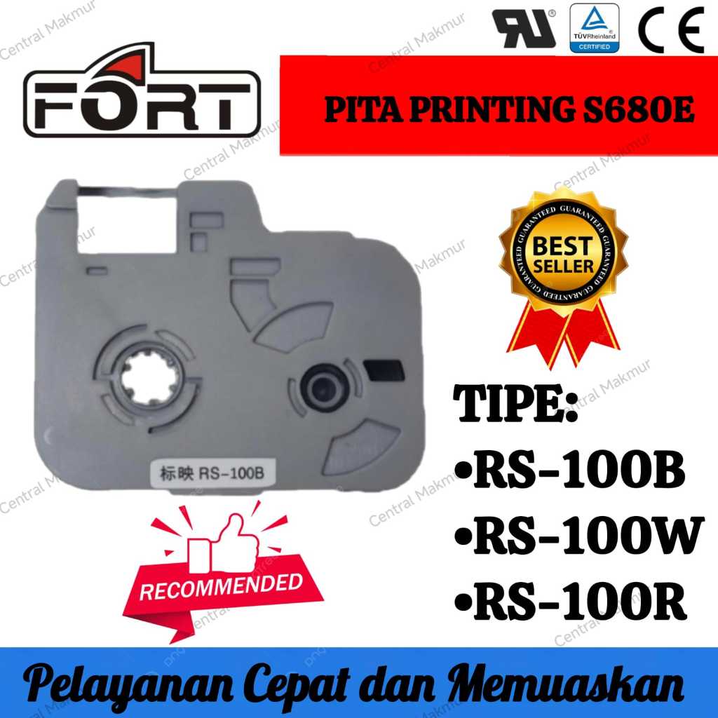 FORT RIBBON PITA PRINTING BIOVIN S680E S750E 80 Meter RS-100B RS-100W RS-100R HITAM PUTIH MERAH BIOV