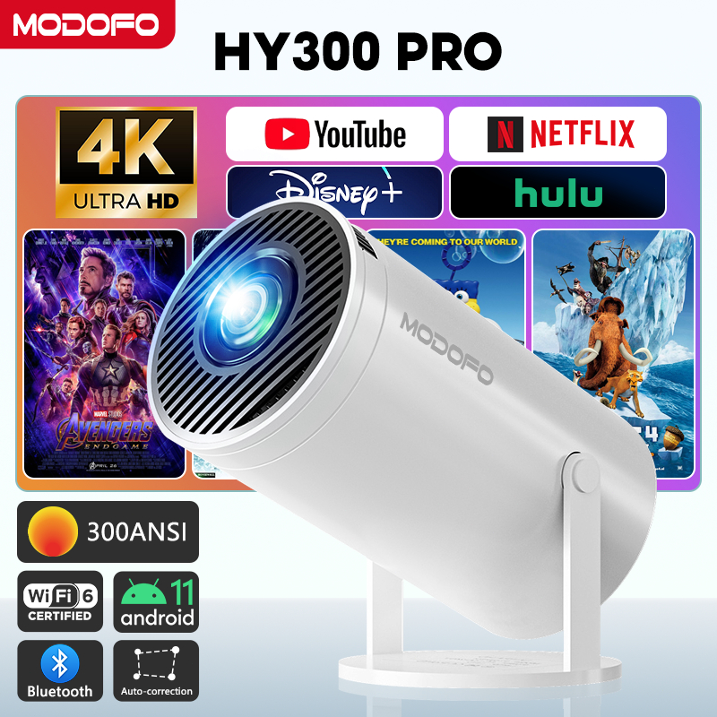 MODOFO Proyektor Mini 4k proyektor android  full hd 4K 220 ANSI  Wifi 6 otomatis infocus proyektor l