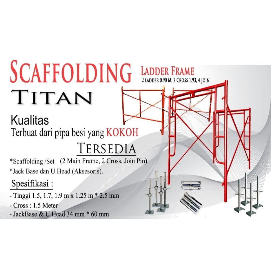 SCAFFOLDING TITAN - MAIN FRAME SCAFFOLDING STEGER 1 SET T. 190 CM