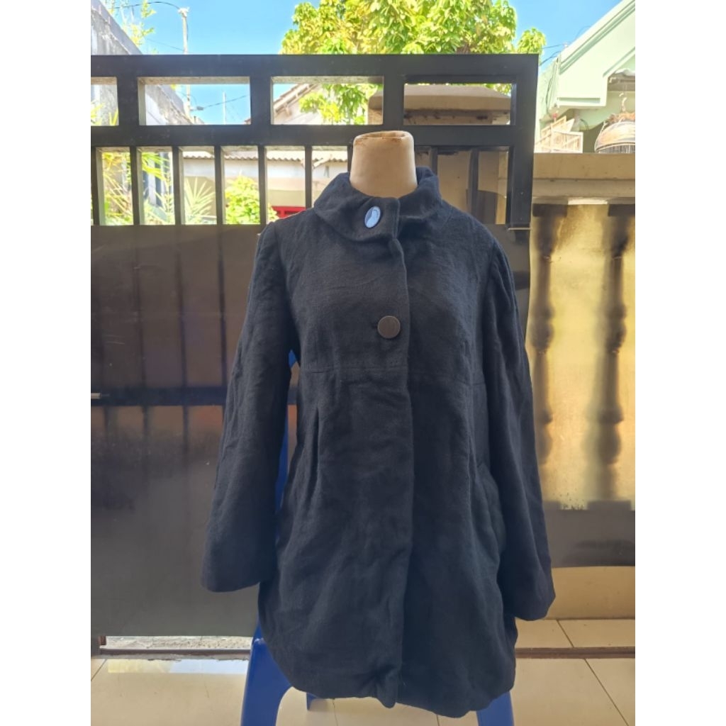 COAT WOOL SEMI MEGAR  LENGAN PUFFY