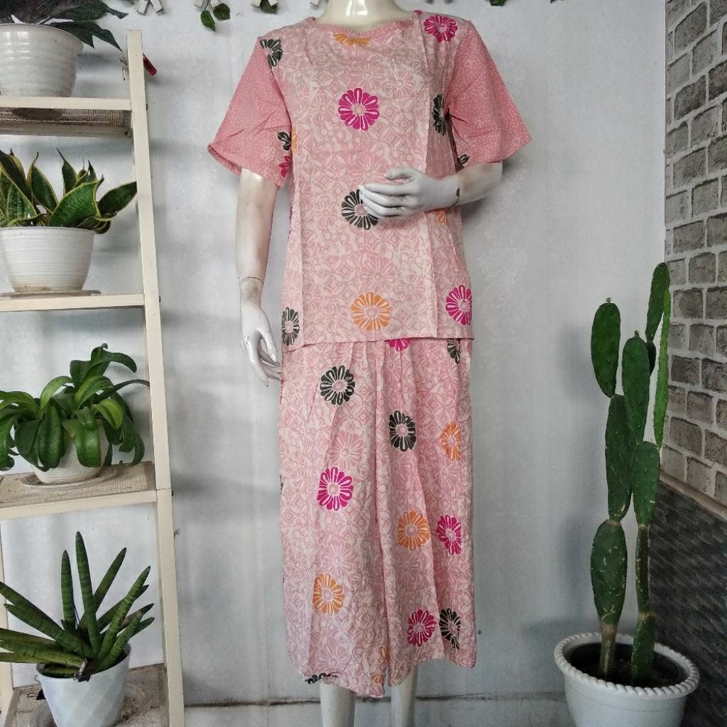 Daster Huza (Ld104) Setelan Celana 3/4 Batik Butik Pekalongan